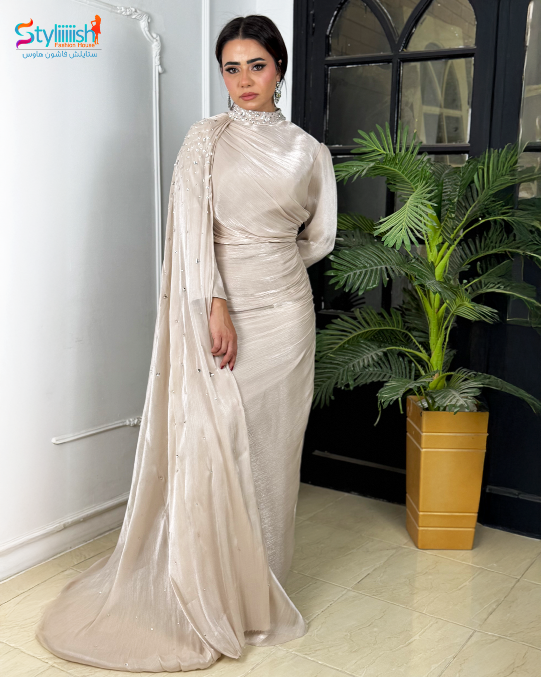 فستان كرينكل بكاب جانبى - 2