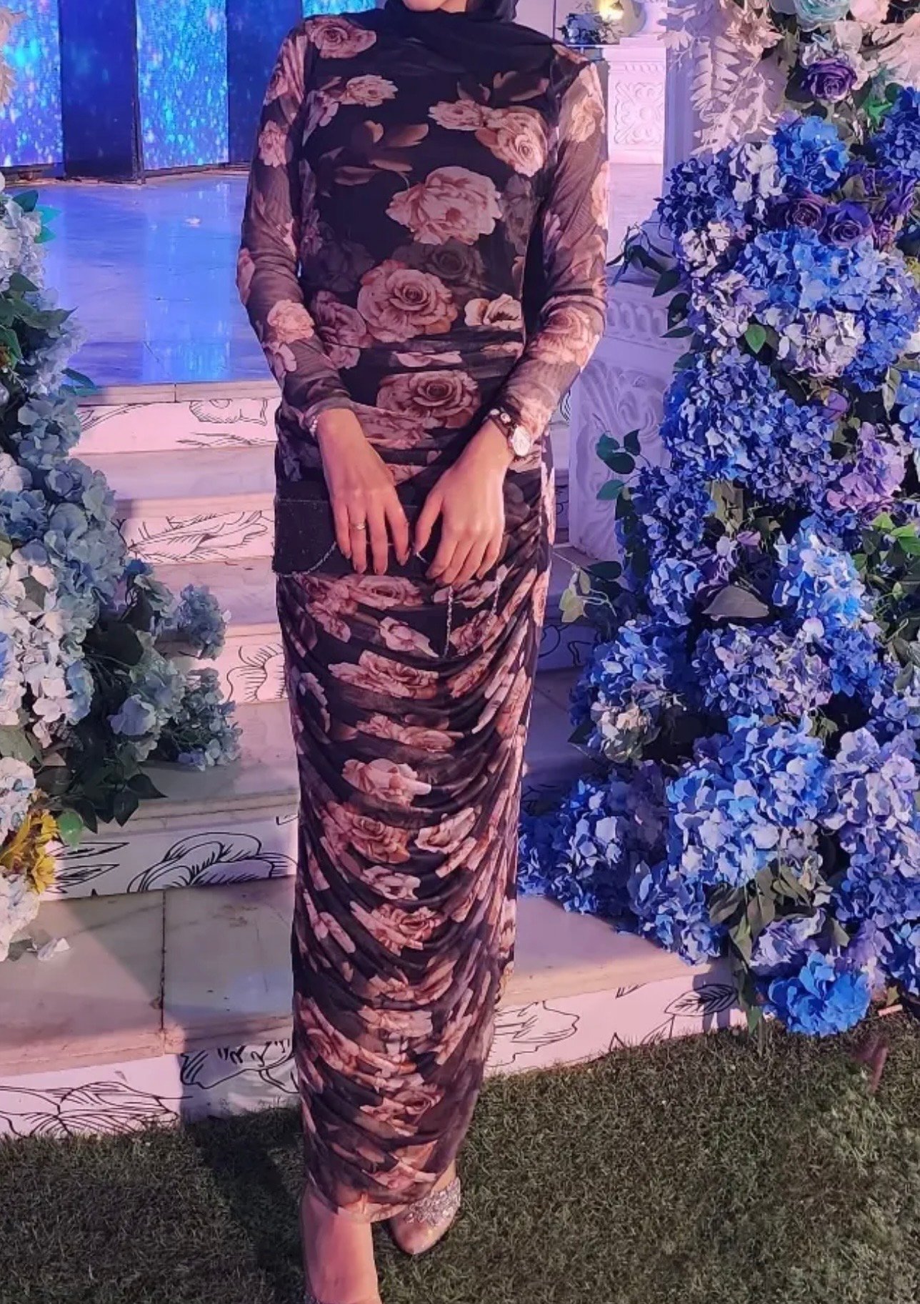 فستان ورد ناعم للمناسبات والسهرات🤍 - 2