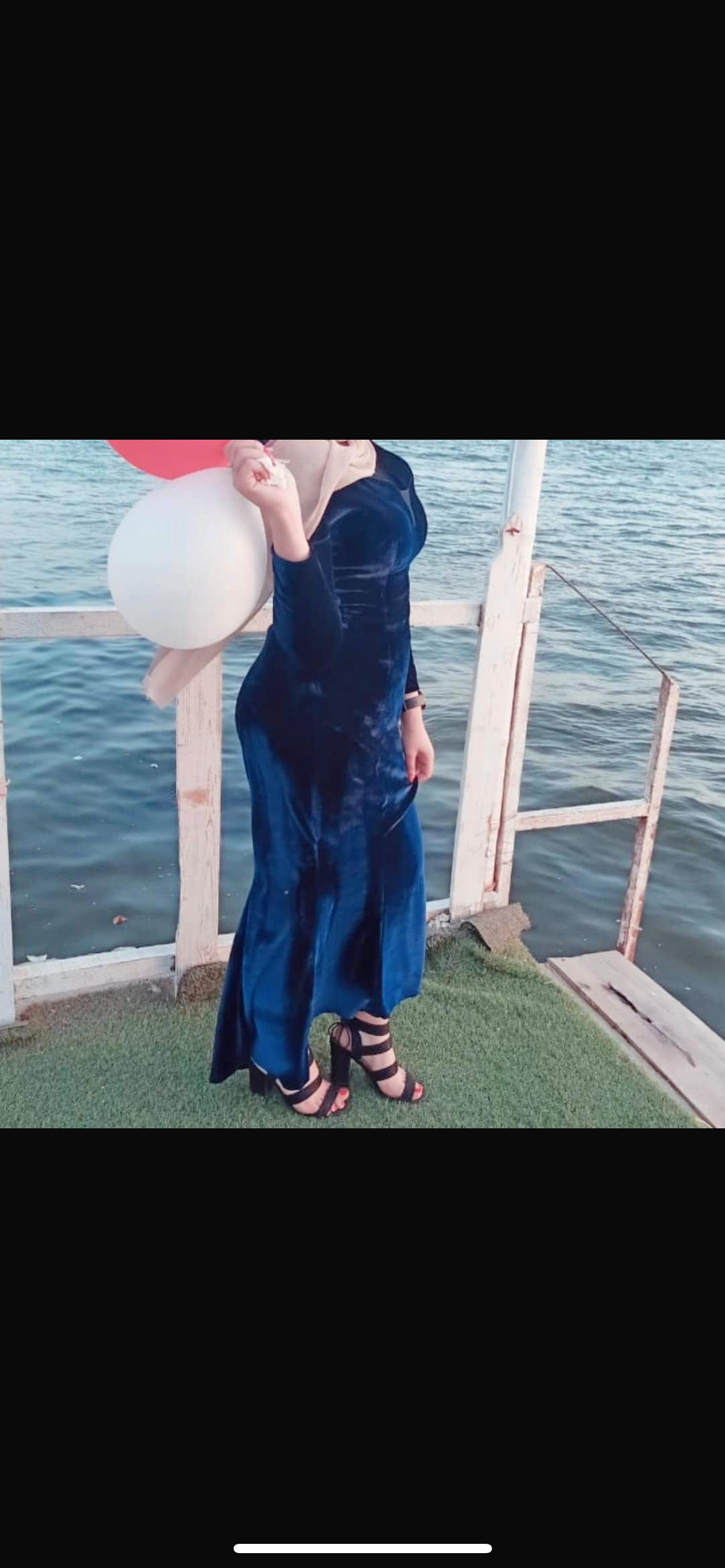 فستان سواري قطيفه كحلي