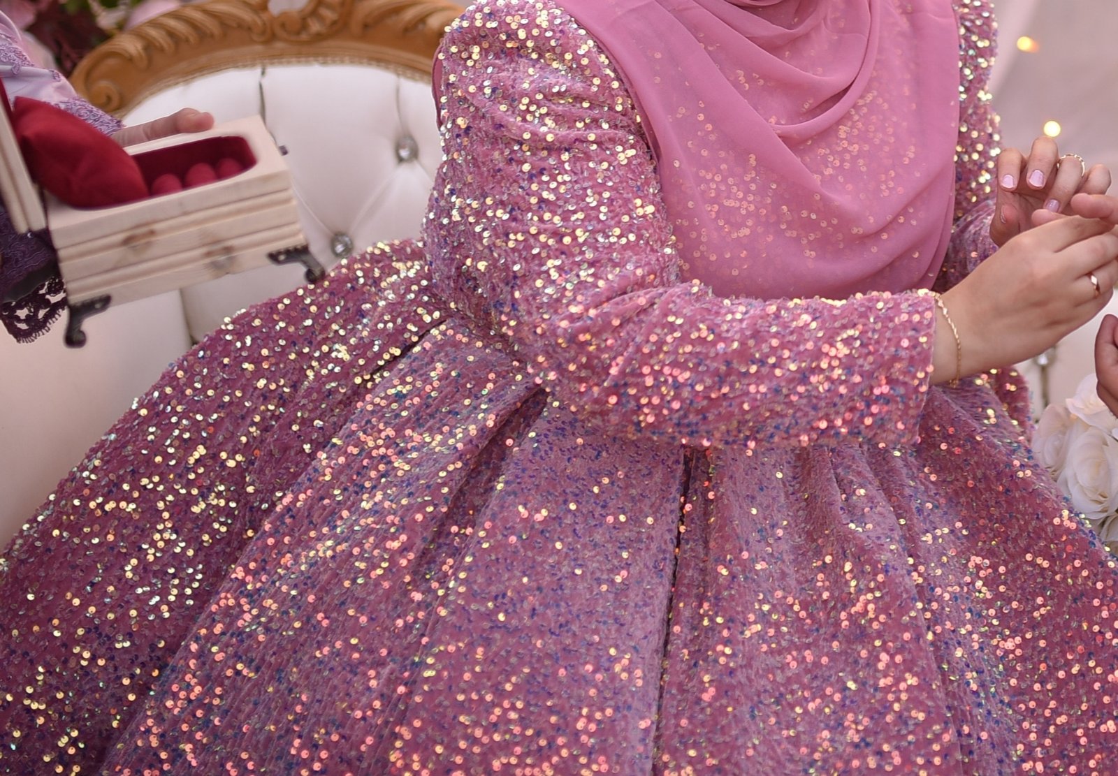 فستان بينك للخطوبة / اخت عروسة ، عريس - 2