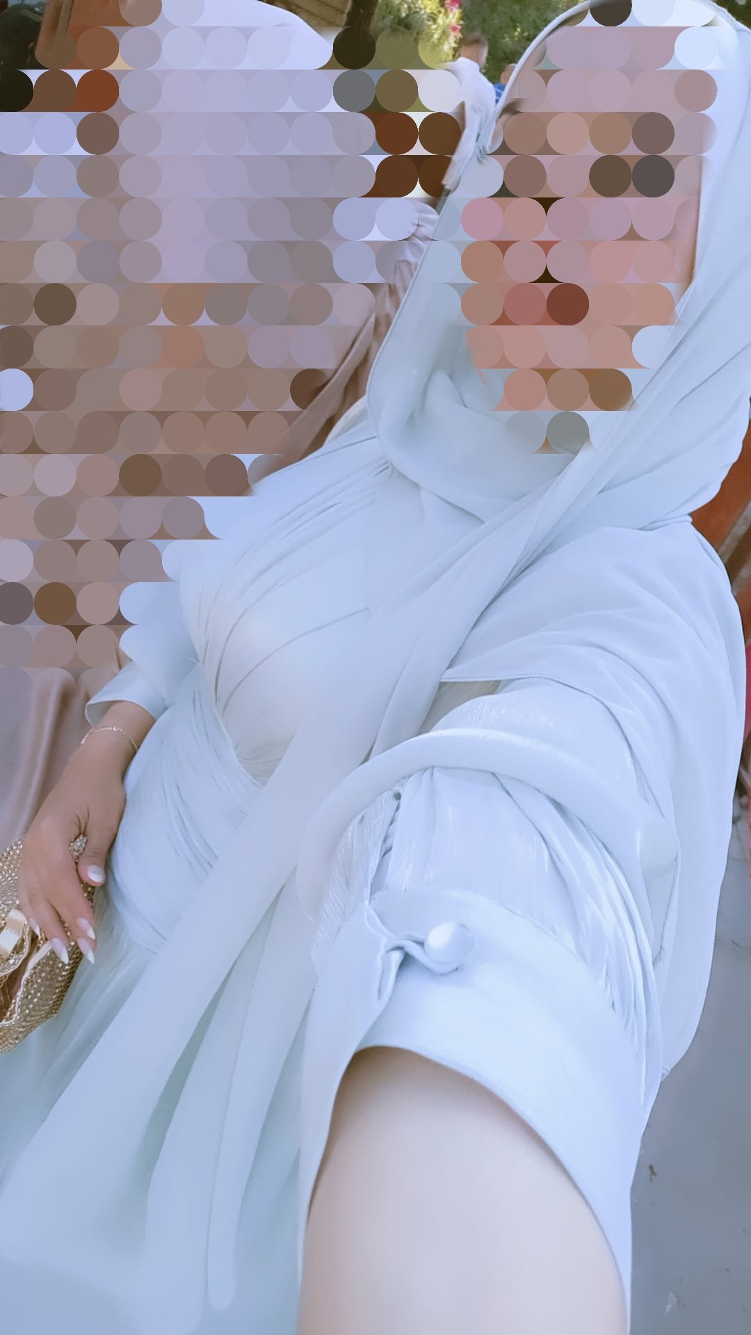 سواريه مينت جرين فاتح راقي – شيفون كريستال – ارتدى مرة واحدة فقط - مقاس 55 ل 60 ك - 5