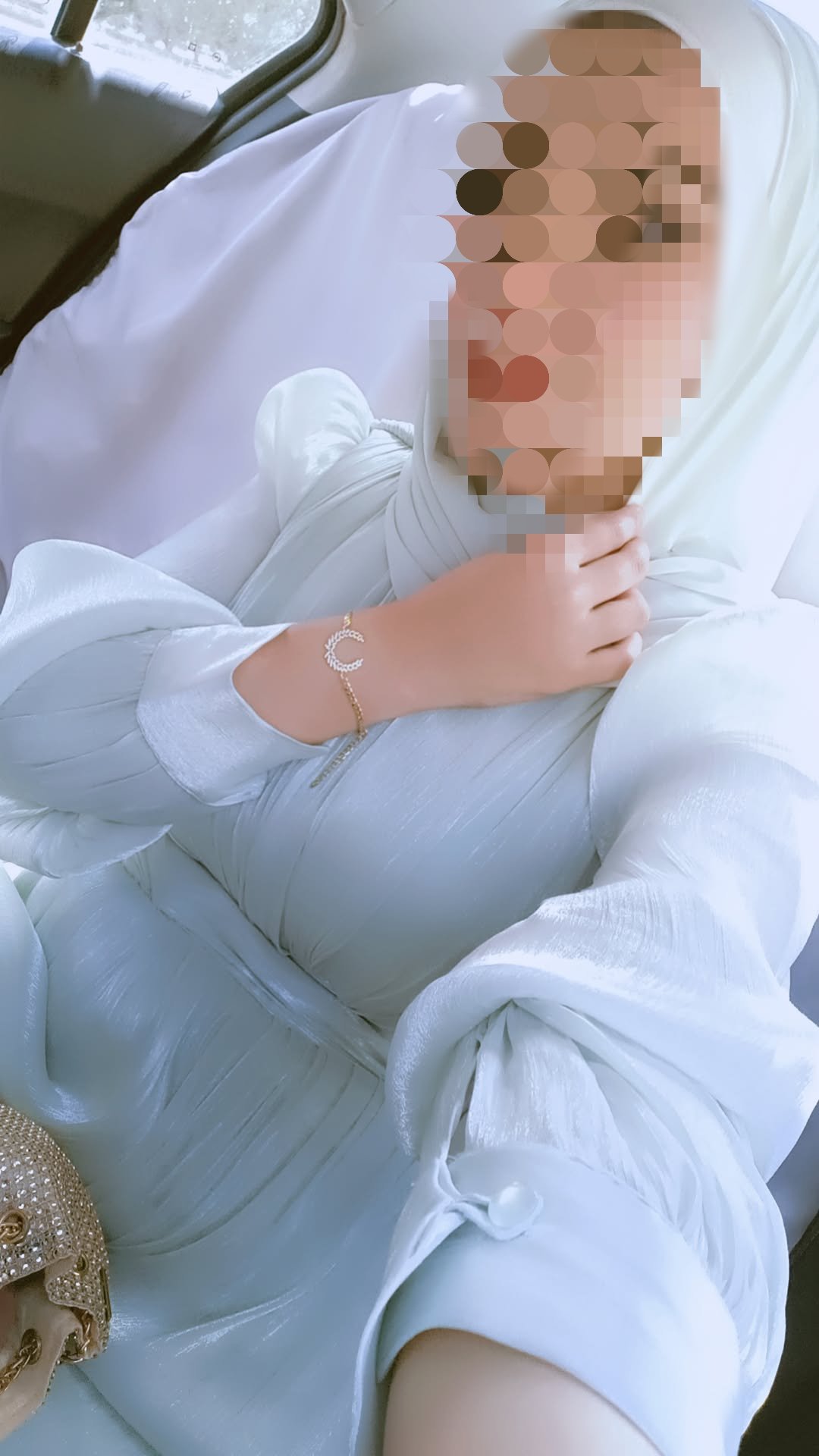 سواريه مينت جرين فاتح راقي – شيفون كريستال – ارتدى مرة واحدة فقط - مقاس 55 ل 60 ك - 4