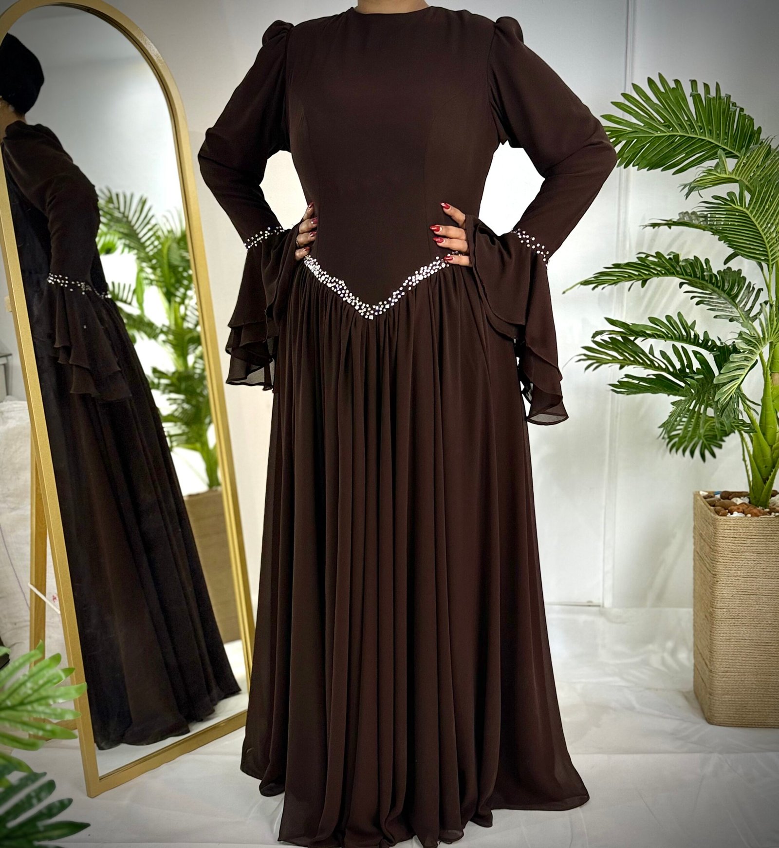 فستان بنى شيفون - 2