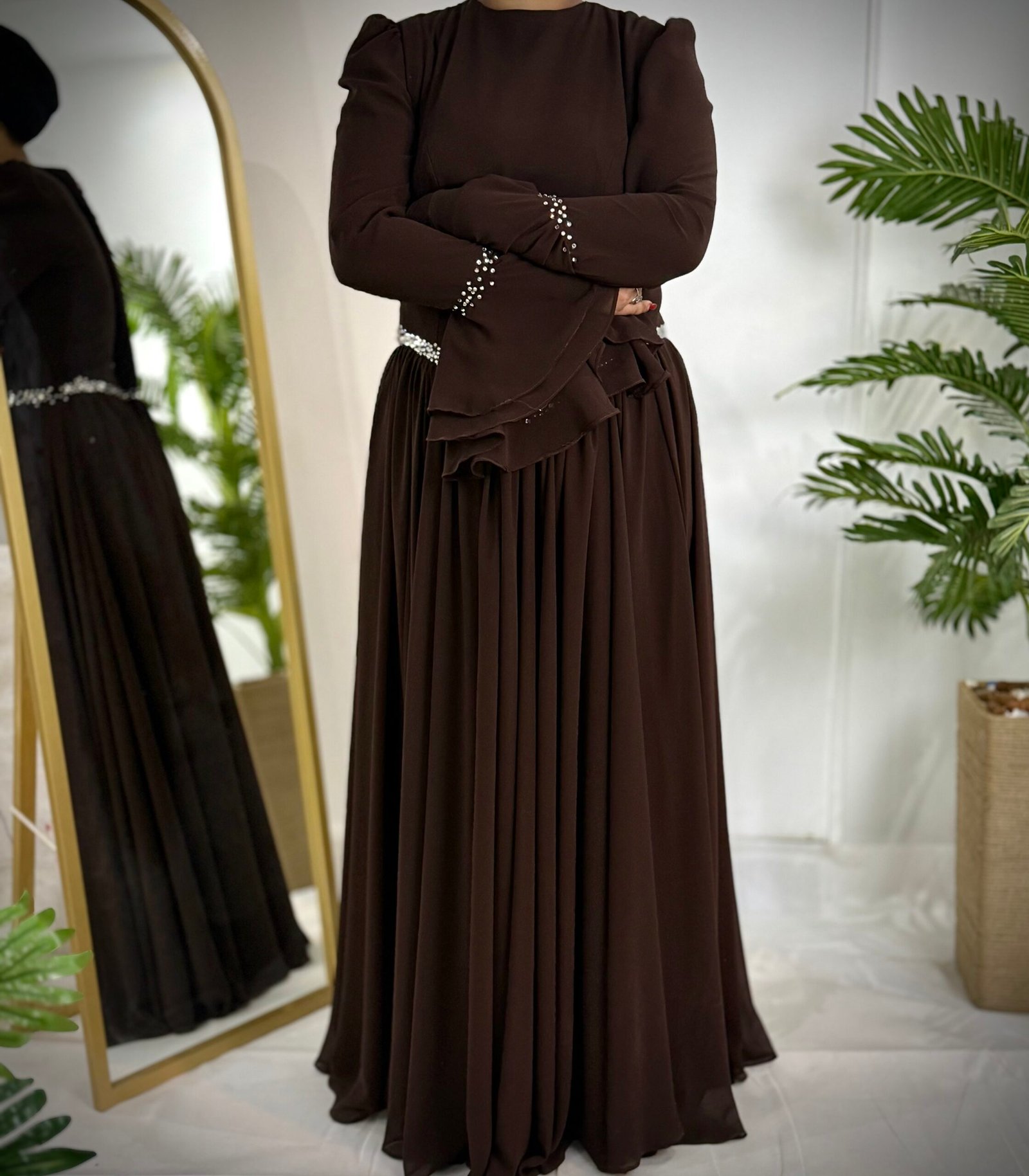 فستان بنى شيفون - 4