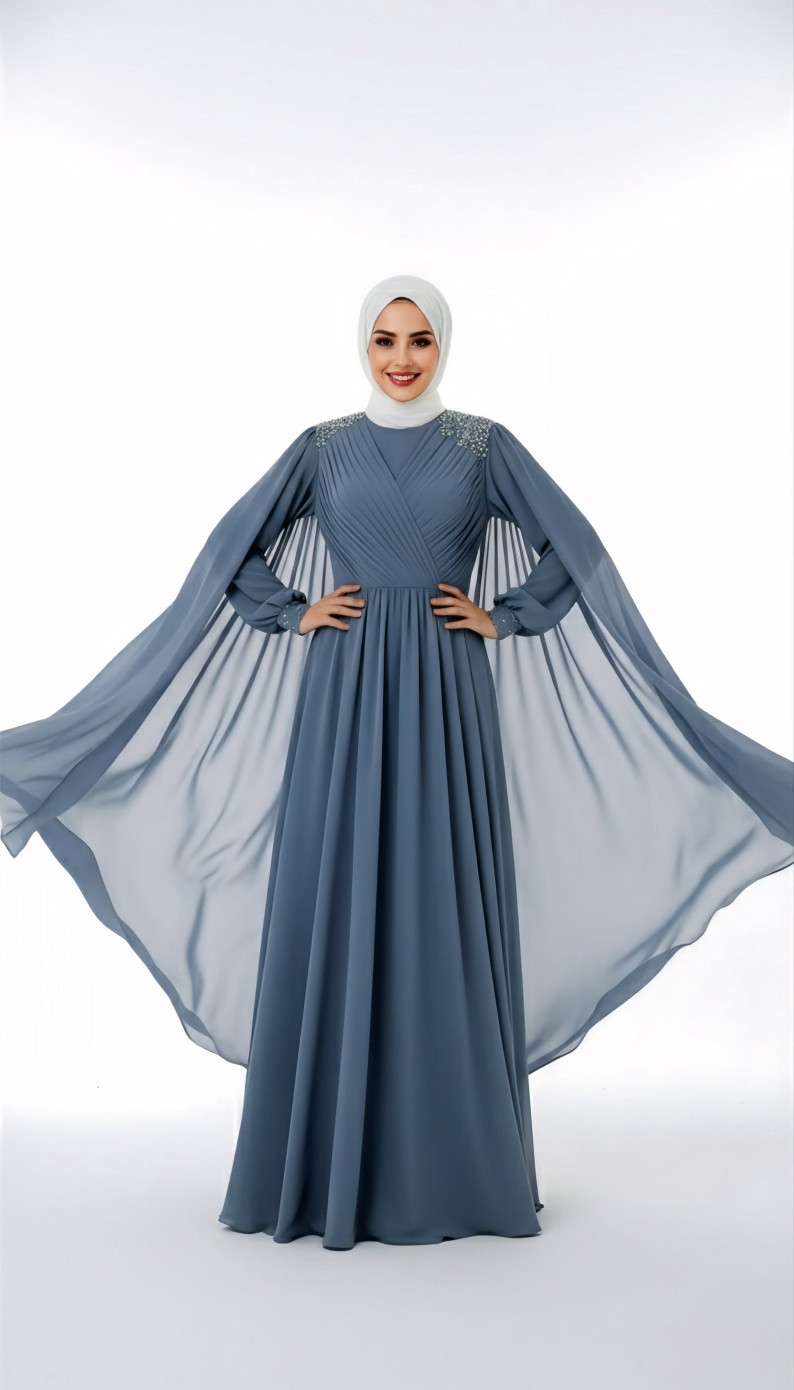 Slate Gray Regal Gown Dress - 2