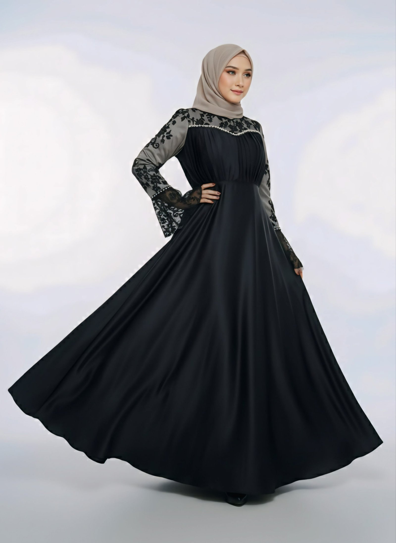 Sophisticated Modest Formal Dress - Black Evening Abaya