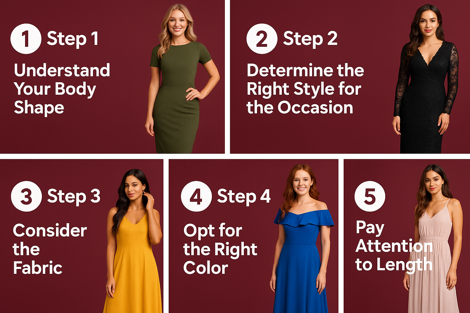 7 خطوات من الخبراء لاختيار الفستان المثالي لكل مناسبة