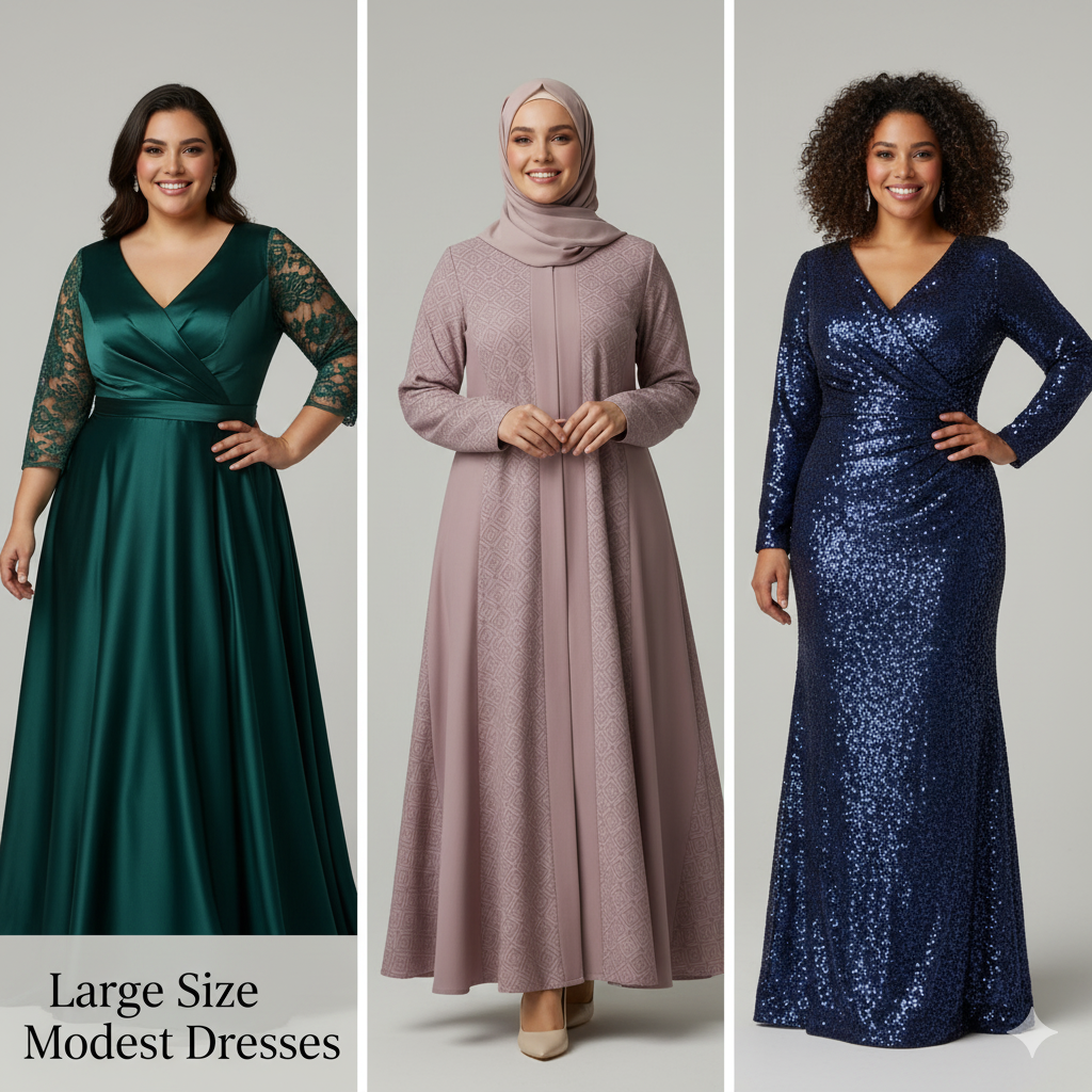 فساتين بمقاسات كبيرة